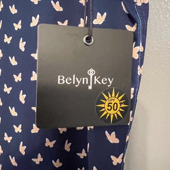 🏷️NWT Belyn Key Ladies Birdie Sleeveless Golf Polo Shirt Butterfly Print Size S - Picture 5 of 8